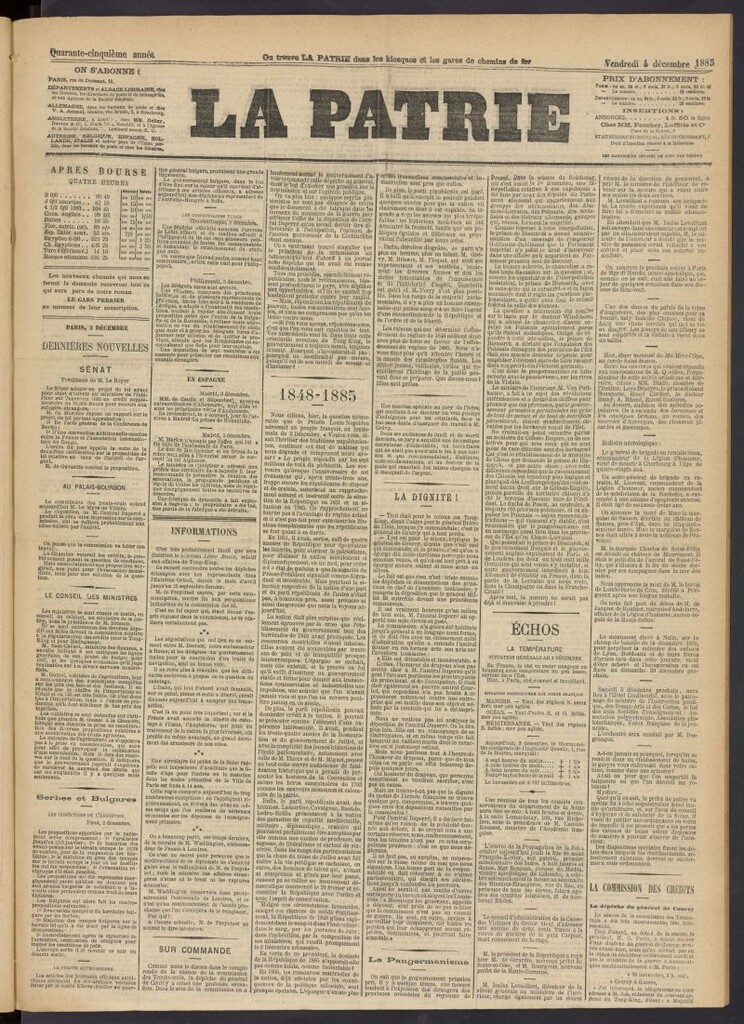 Miniatura de La Patrie del 4 de diciembre de 1885