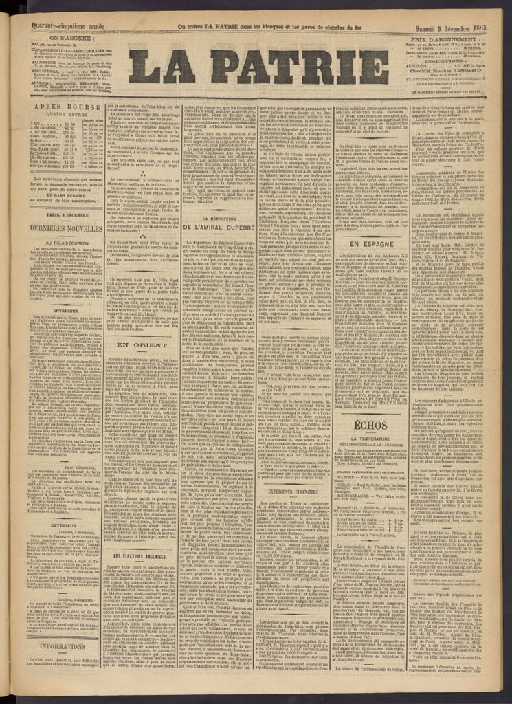 Miniatura de La Patrie del 5 de diciembre de 1885