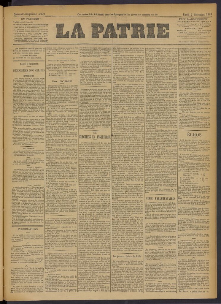 Miniatura de La Patrie del 7 de diciembre de 1885