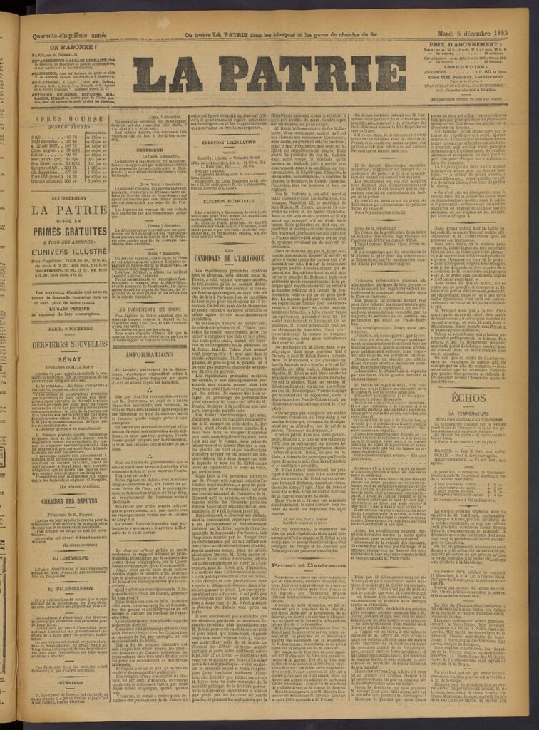 Miniatura de La Patrie del 8 de diciembre de 1885