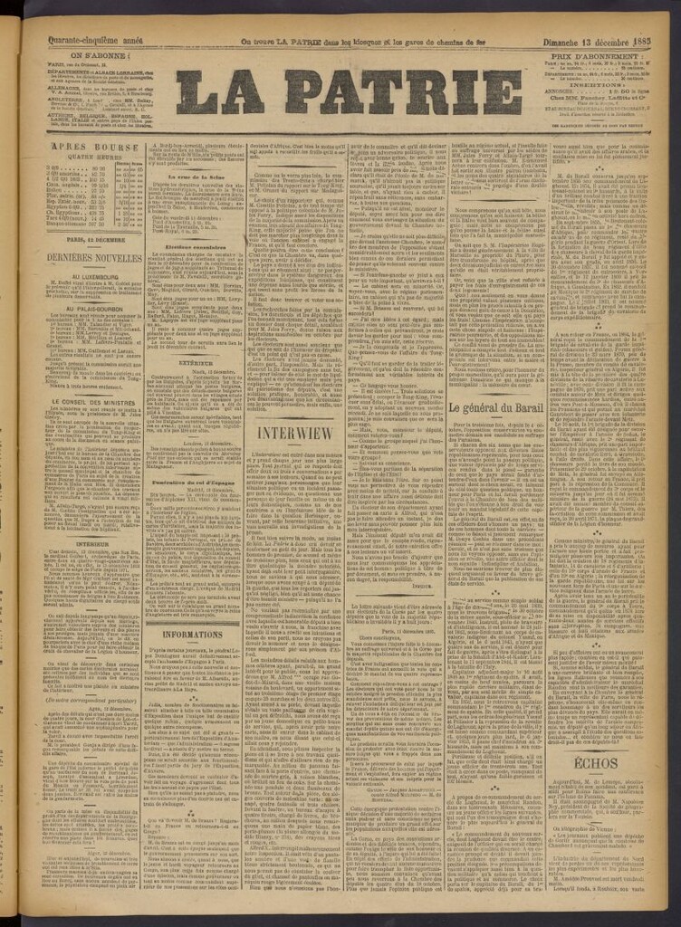 Miniatura de La Patrie del 13 de diciembre de 1885
