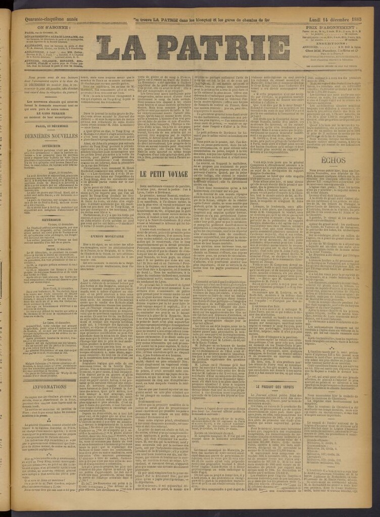 Miniatura de La Patrie del 14 de diciembre de 1885