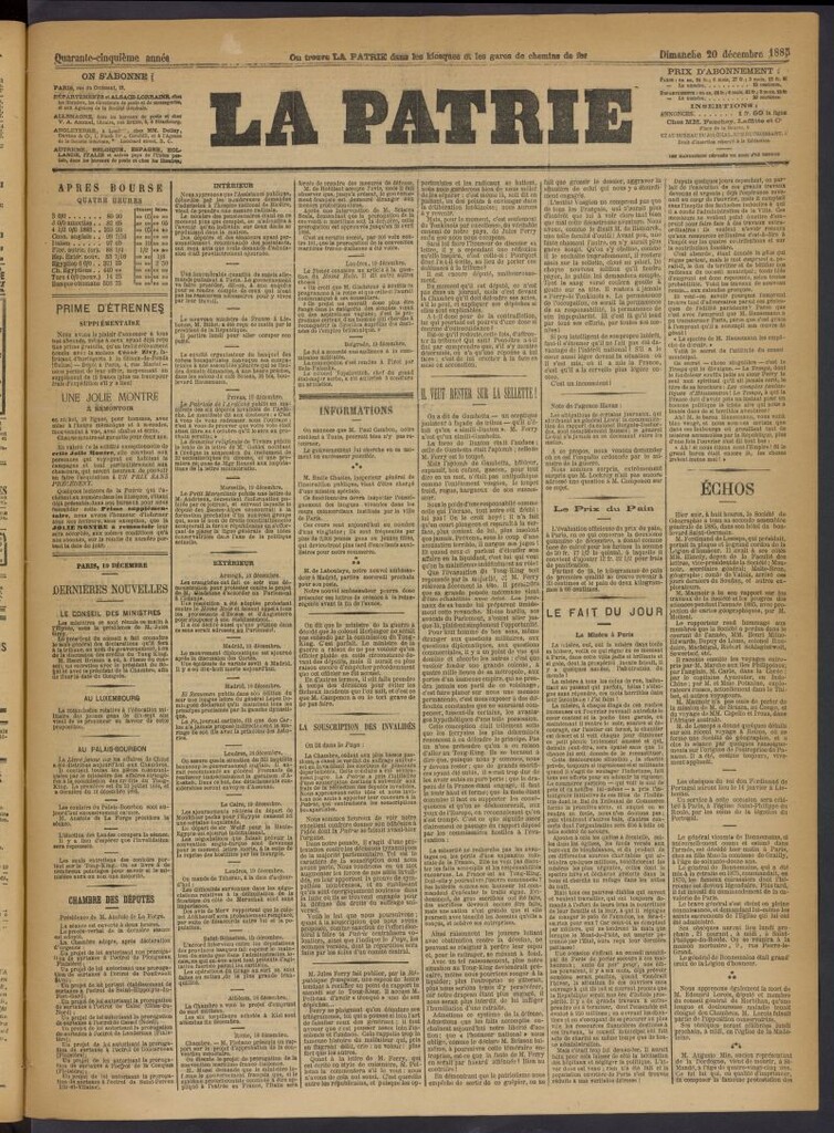 Miniatura de La Patrie del 20 de diciembre de 1885