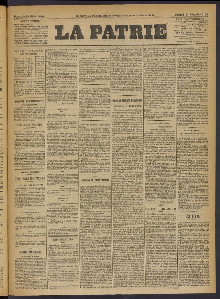 Miniatura de La Patrie del 23 de diciembre de 1885