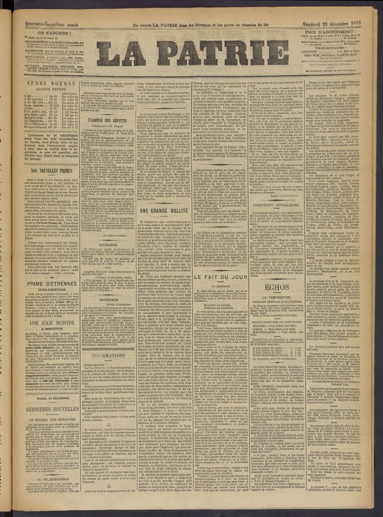 Miniatura de La Patrie del 25 de diciembre de 1885