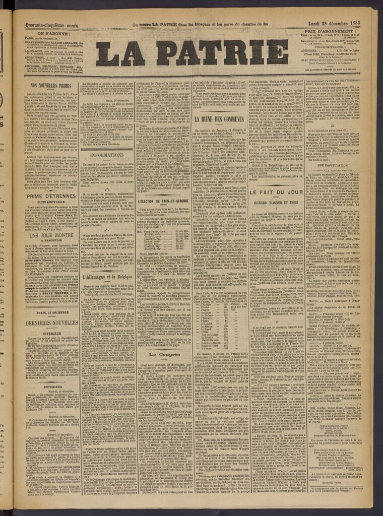 Miniatura de La Patrie del 28 de diciembre de 1885