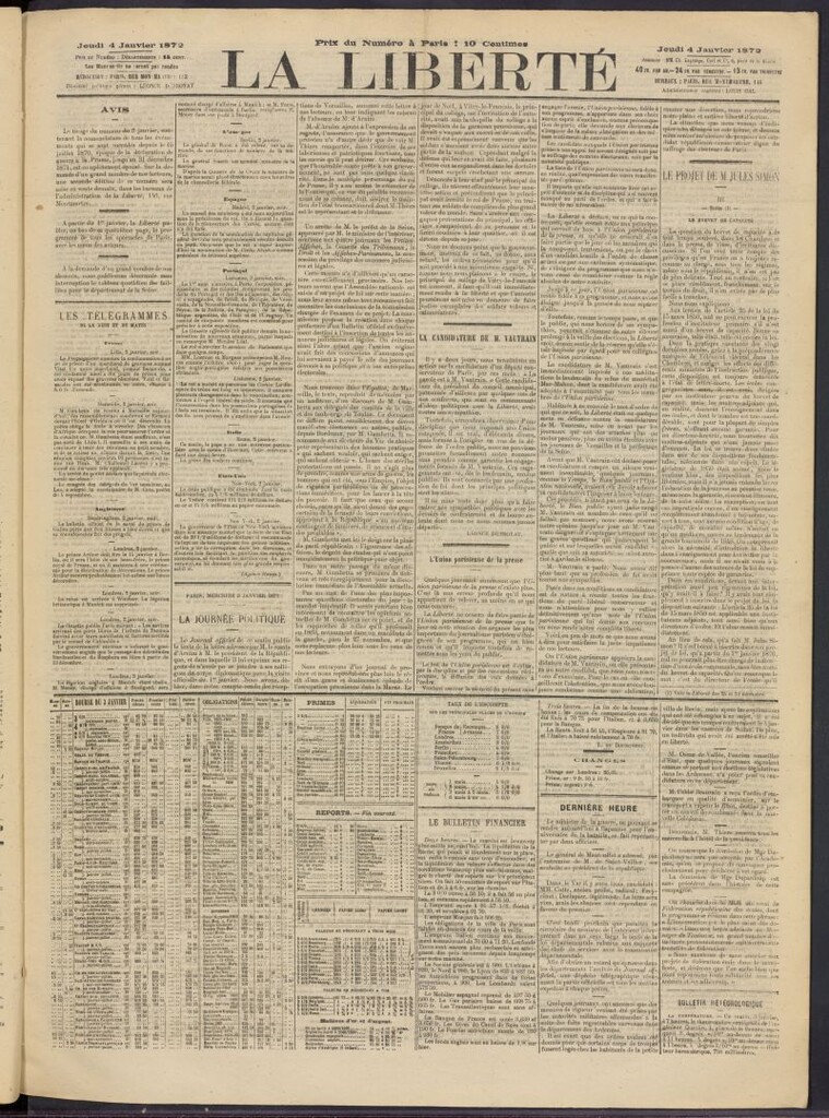 Miniatura de La Liberté del 4 de enero de 1872