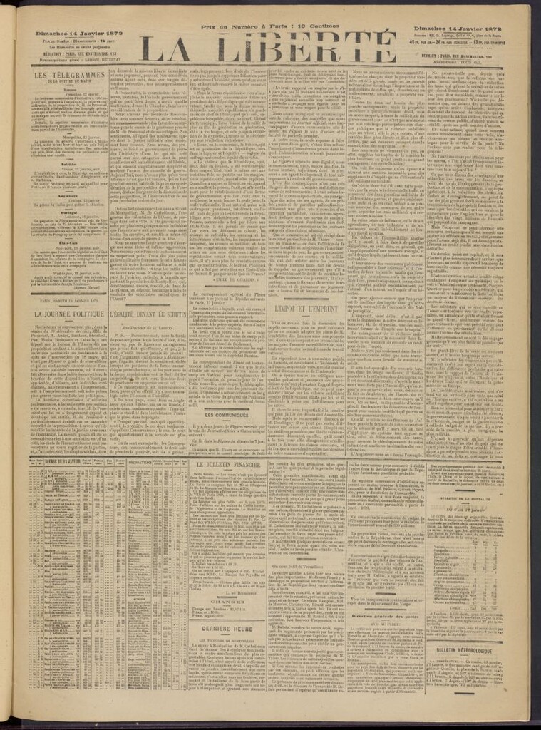 Miniatura de La Liberté del 14 de enero de 1872