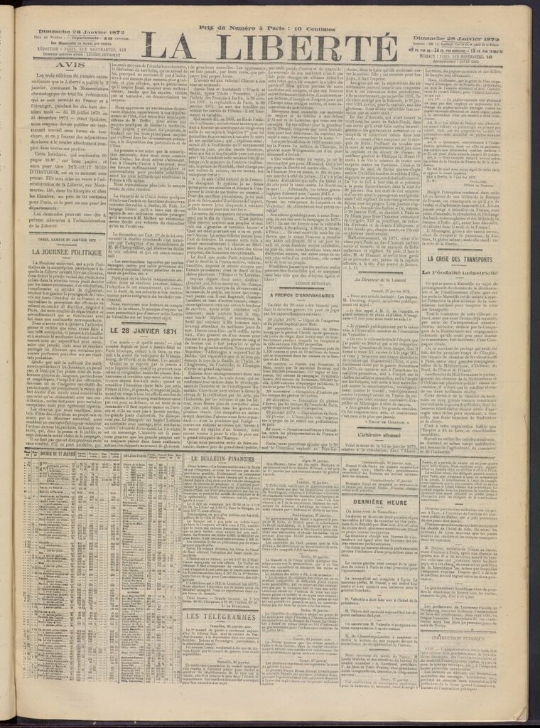 Miniatura de La Liberté del 28 de enero de 1872
