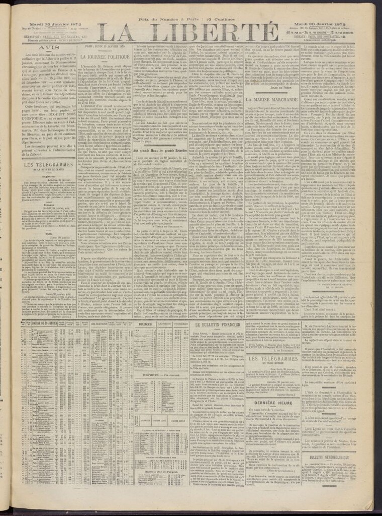 Miniatura de La Liberté del 30 de enero de 1872