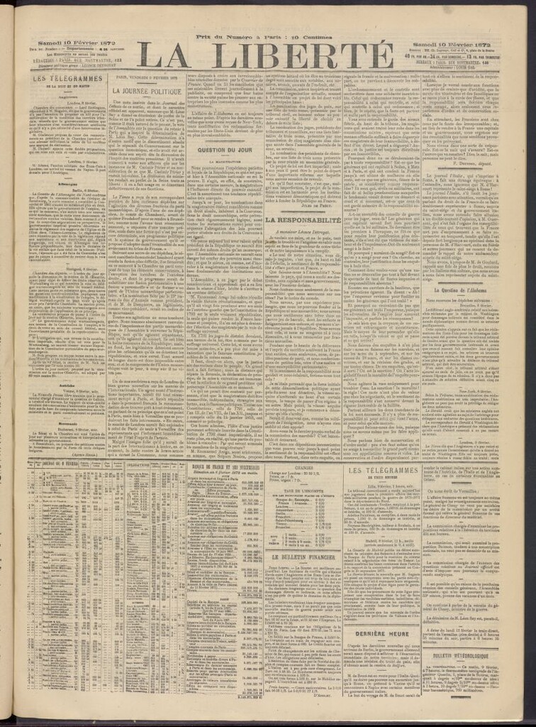 Miniatura de La Liberté del 10 de febrero de 1872