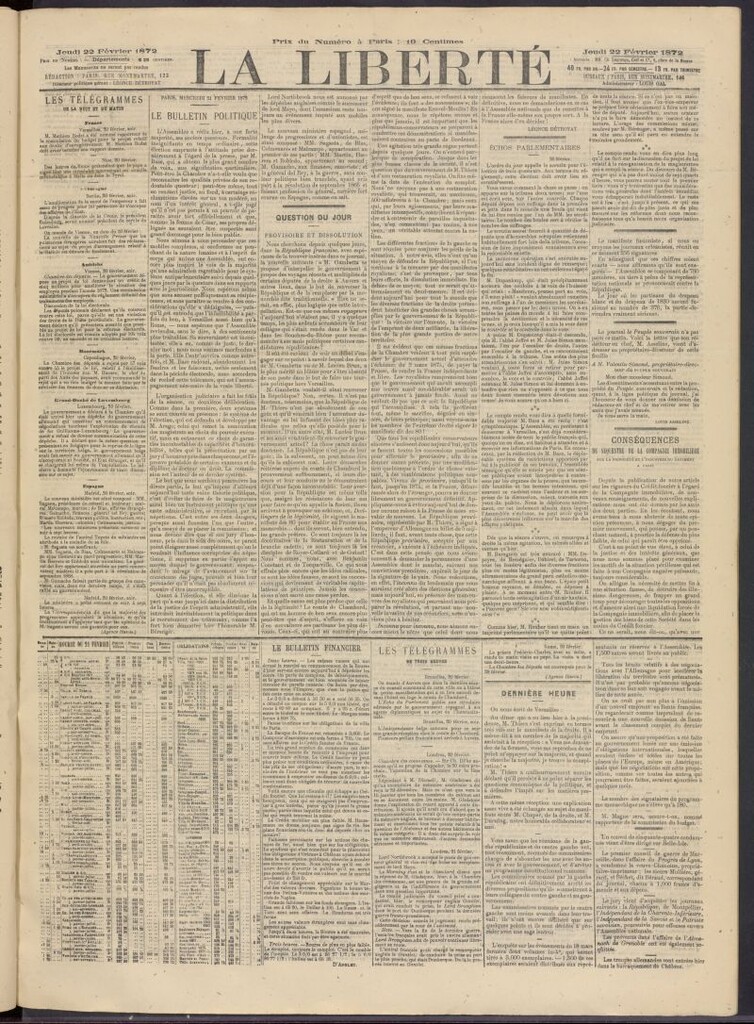 Miniatura de La Liberté del 22 de febrero de 1872