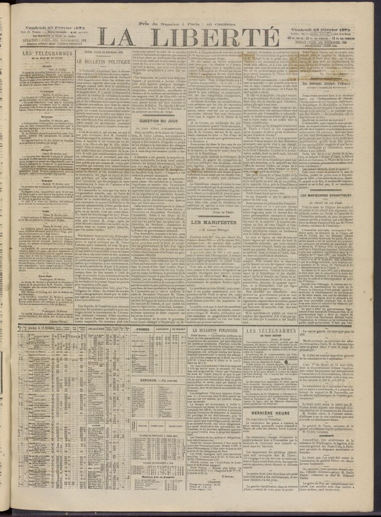Miniatura de La Liberté del 23 de febrero de 1872