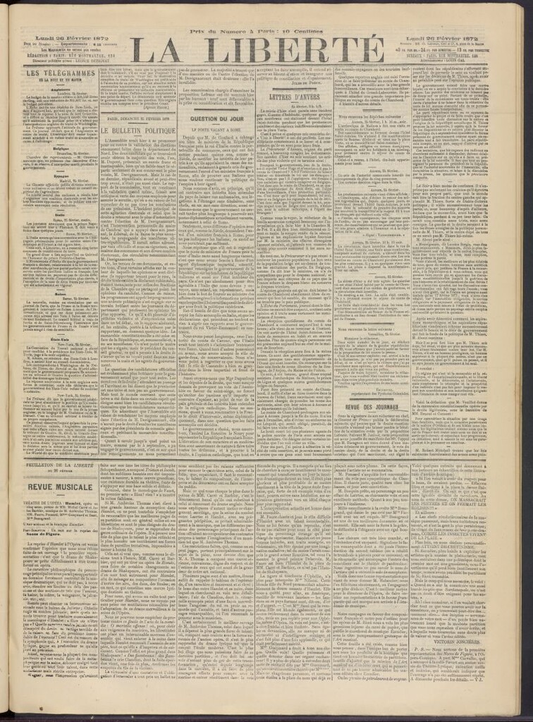 Miniatura de La Liberté del 26 de febrero de 1872