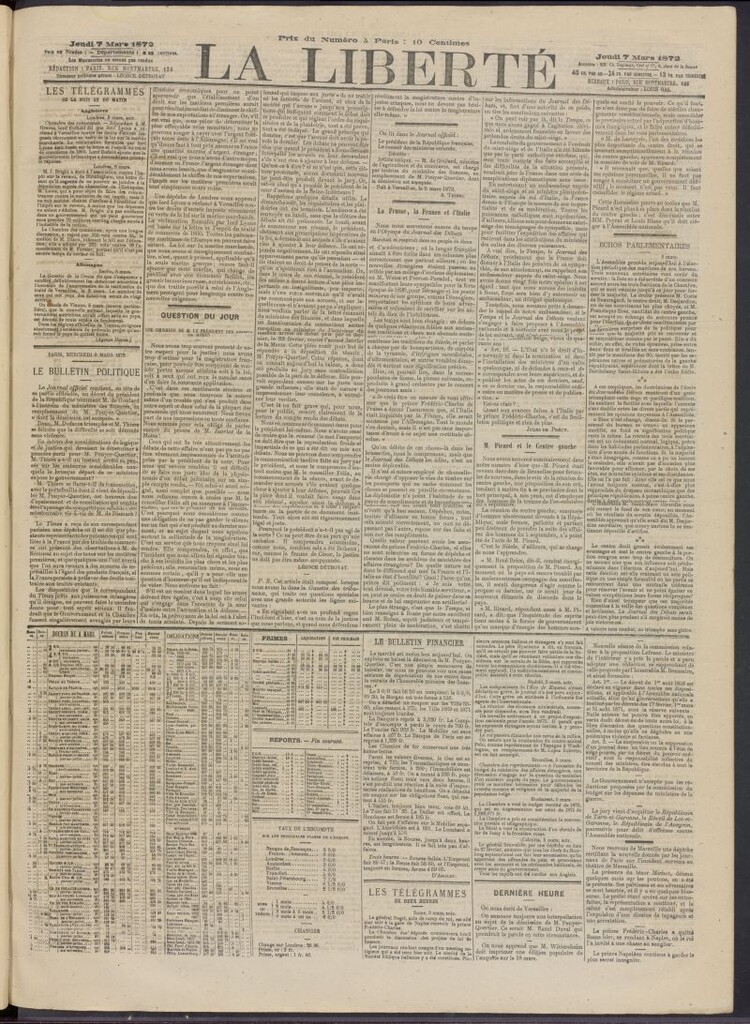 Miniatura de La Liberté del 7 de marzo de 1872