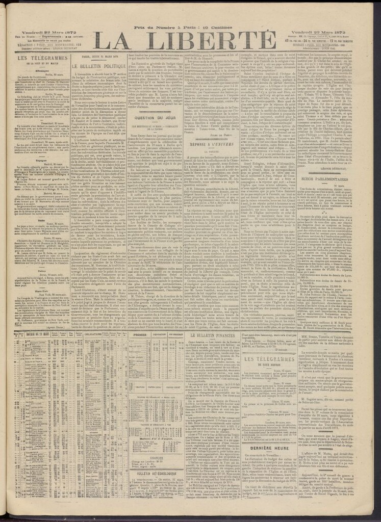 Miniatura de La Liberté del 22 de marzo de 1872