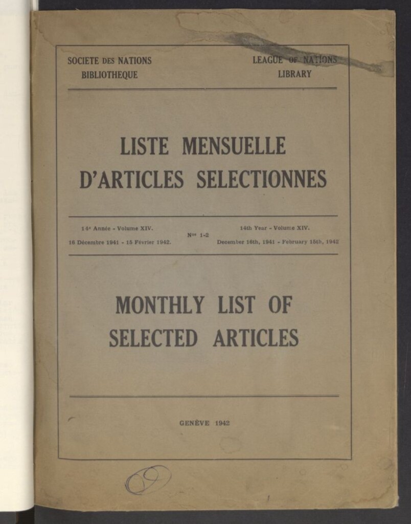 Miniatura de Bibliotheque de la Societé des Nations