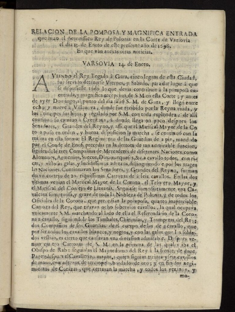 Miniatura de Gazeta de Zaragoza del 13 de enero de 1698