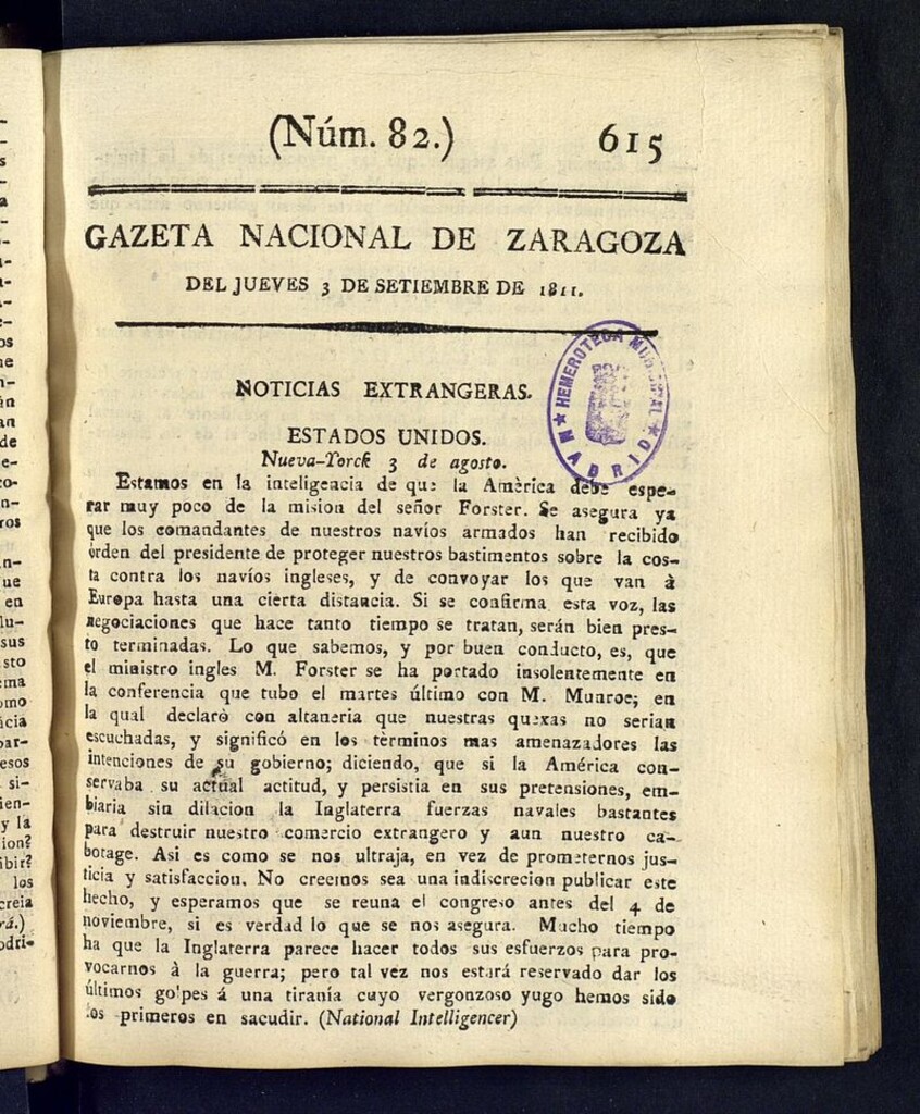 Miniatura de Gazeta de Zaragoza del 3 de septiembre[sic] de 1811