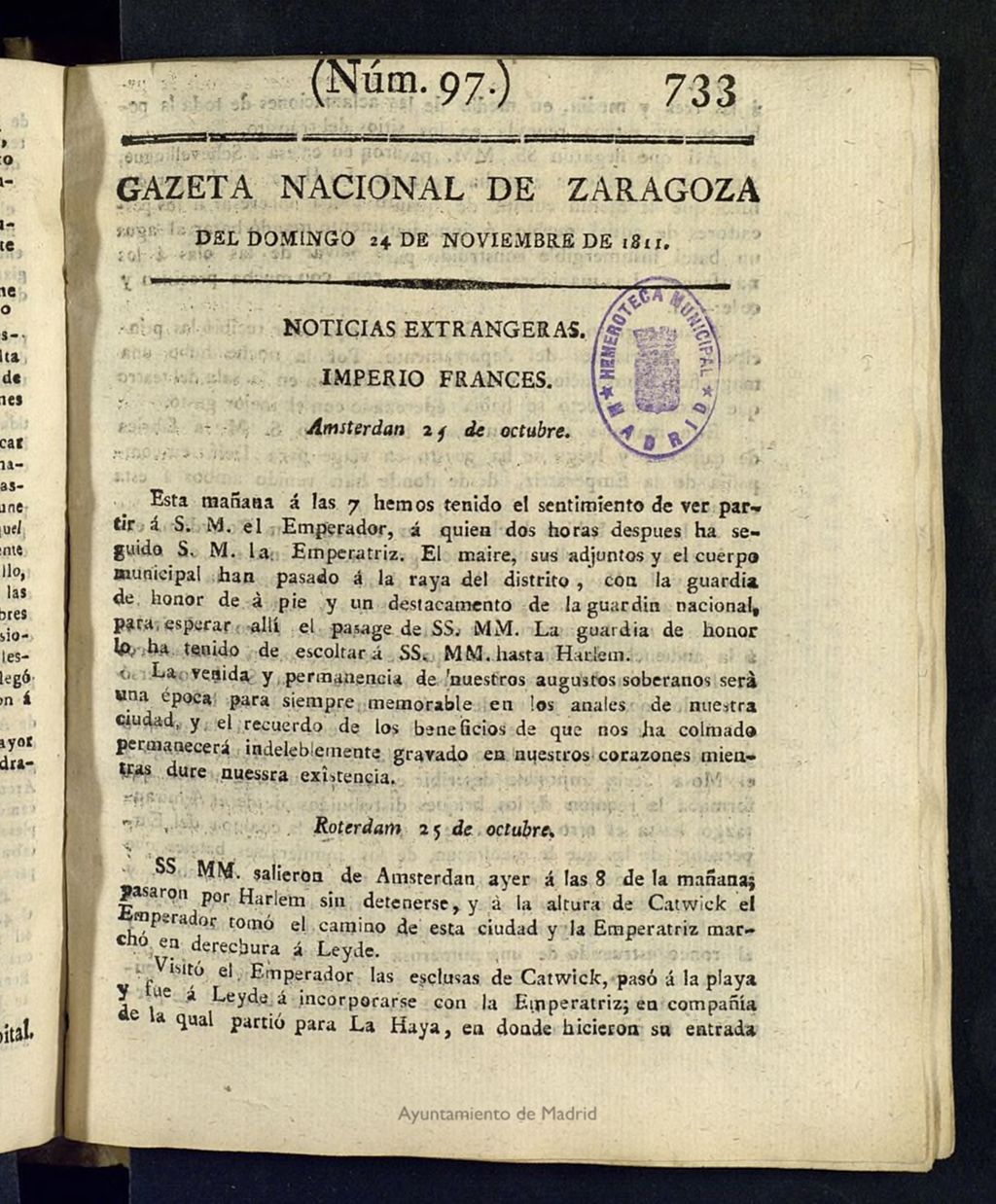 Miniatura de Gazeta de Zaragoza del 24 de noviembre de 1811
