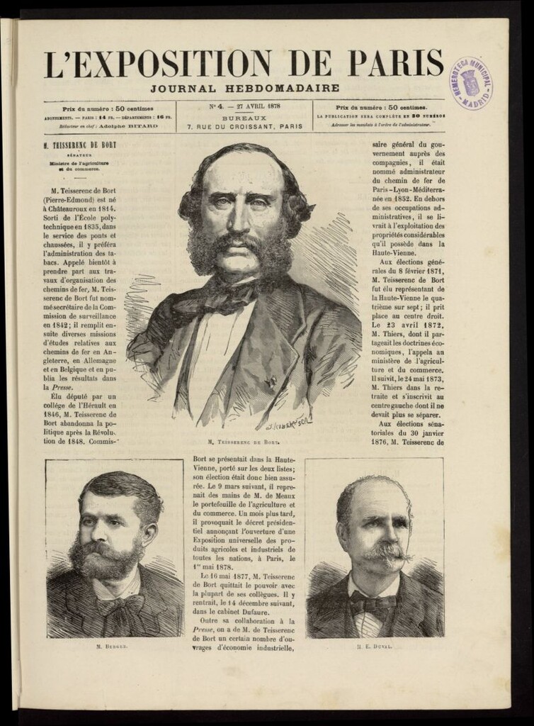 Miniatura de L´Exposition de Paris : journal hebdomadaire del 27 de abril de 1878, nº 4