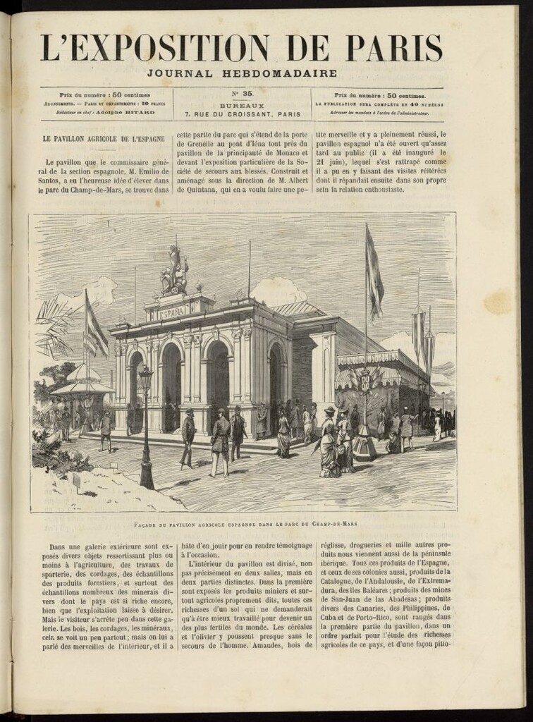 Miniatura de L´Exposition de Paris : journal hebdomadaire del 30 de noviembre de 1878, nº 35