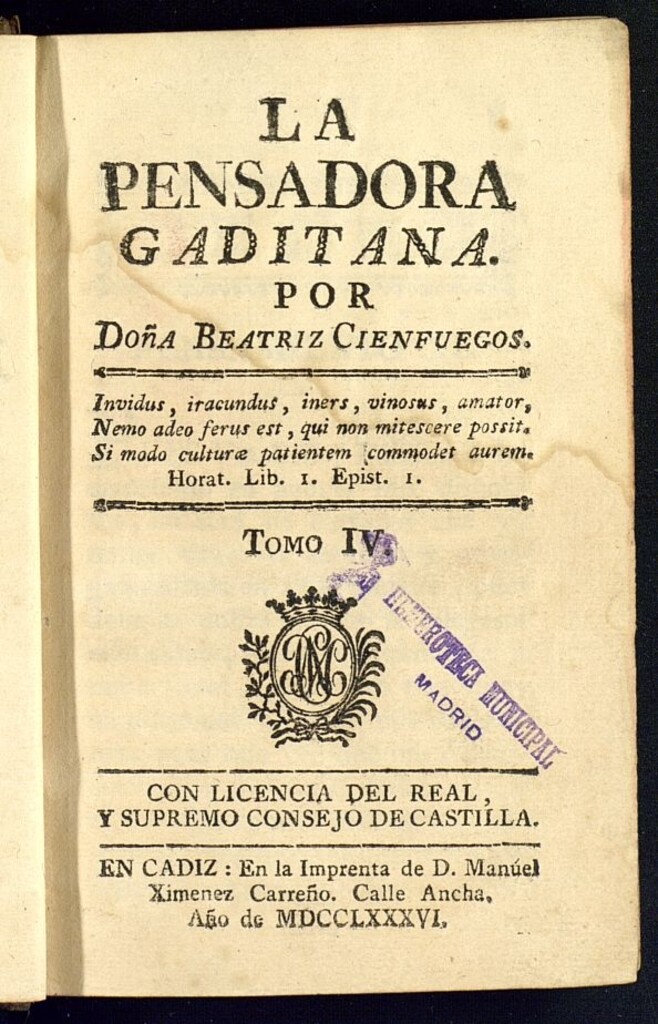 Miniatura de La Pensadora Gaditana. Tomo IV