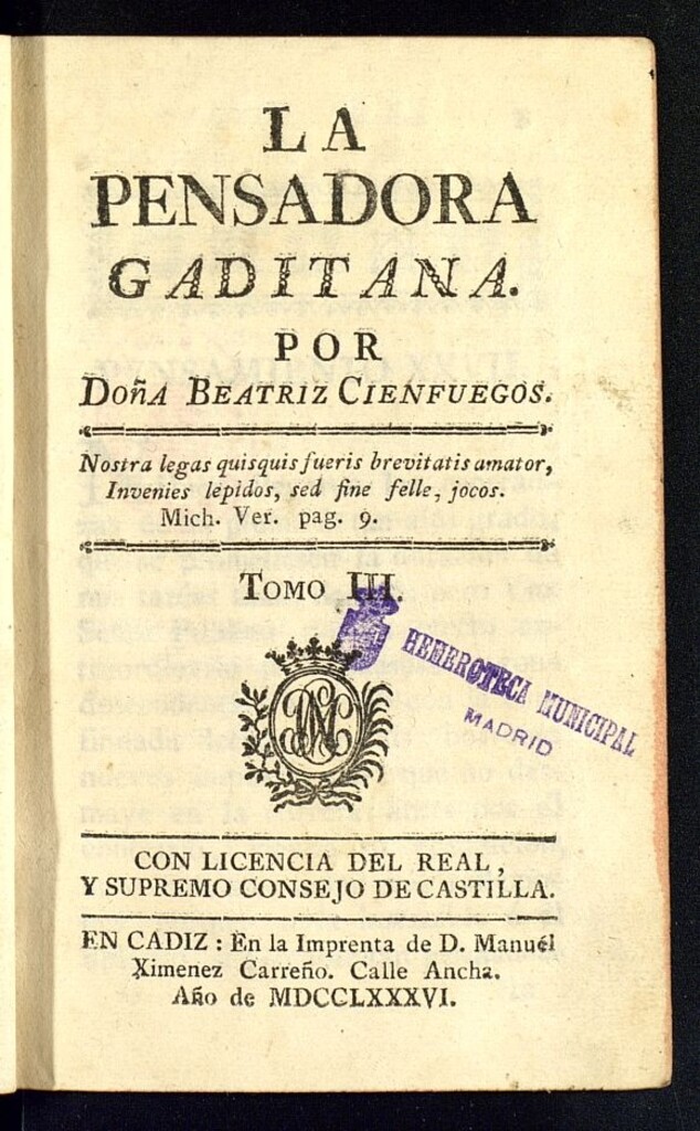Miniatura de La Pensadora Gaditana. Tomo III