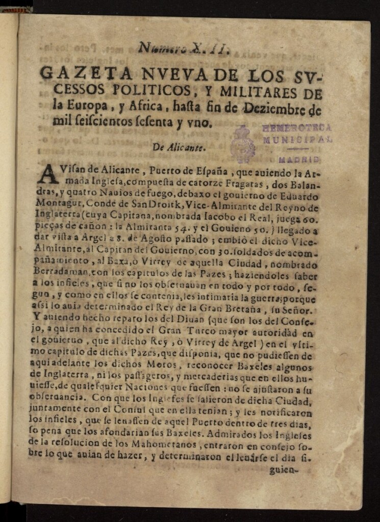 Miniatura de Gazeta nueva de los sucessos politicos y militares de la Europa y Africa hasta fin de Deziembre de mil seiscientos sesenta y uno