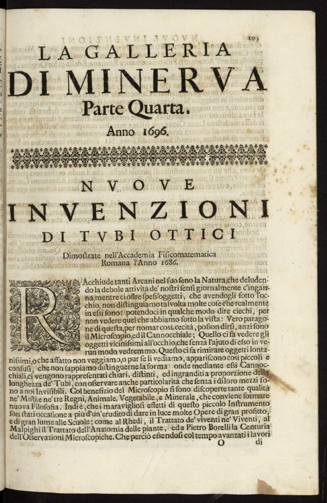 Miniatura de La Galleria di Minerva o Vero Notizie Universali de 1696-97 tomo I, nº 4