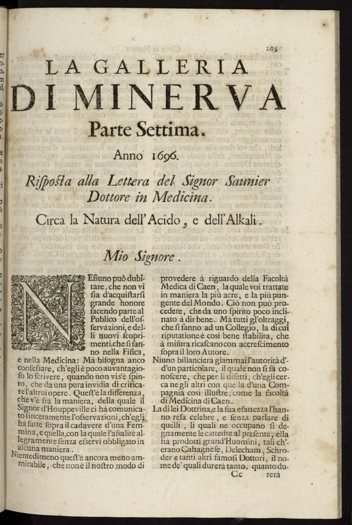 Miniatura de La Galleria di Minerva o Vero Notizie Universali de 1696-97 tomo I, nº 7