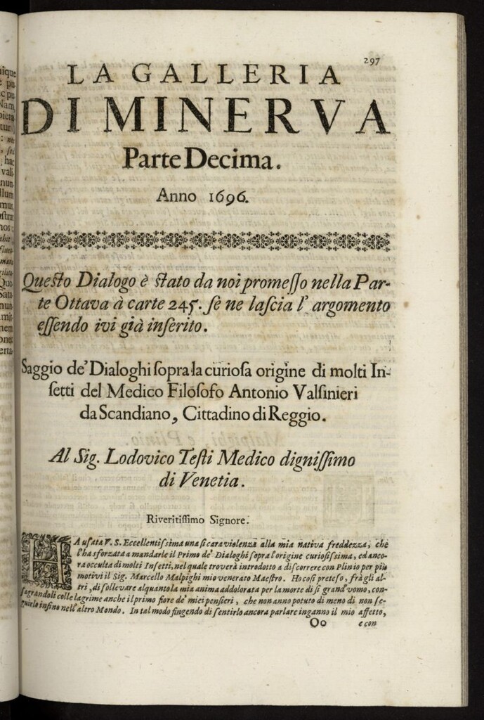 Miniatura de La Galleria di Minerva o Vero Notizie Universali de 1696-97 tomo I, nº 10