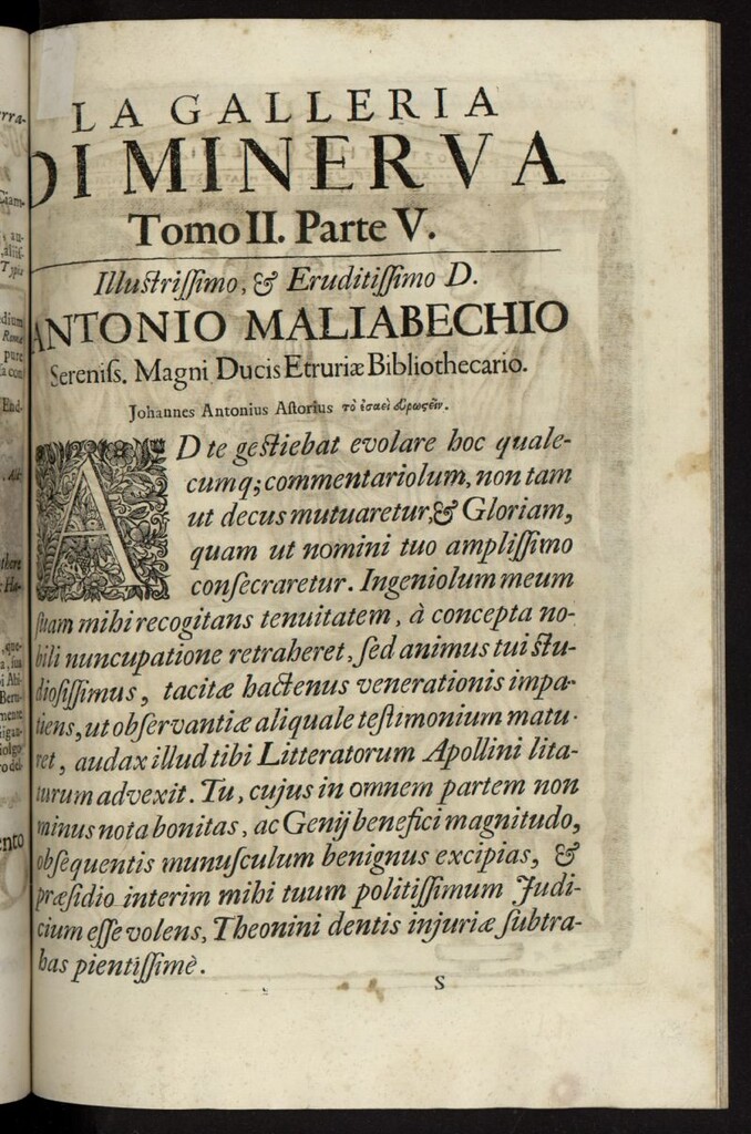 Miniatura de La Galleria di Minerva o Vero Notizie Universali de 1697-98 tomo II, nº 5
