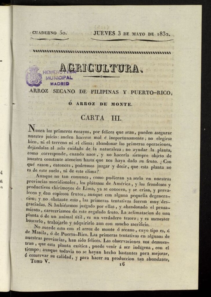 Miniatura de Cartas Españolas del 3 de mayo de 1832, cuaderno 50