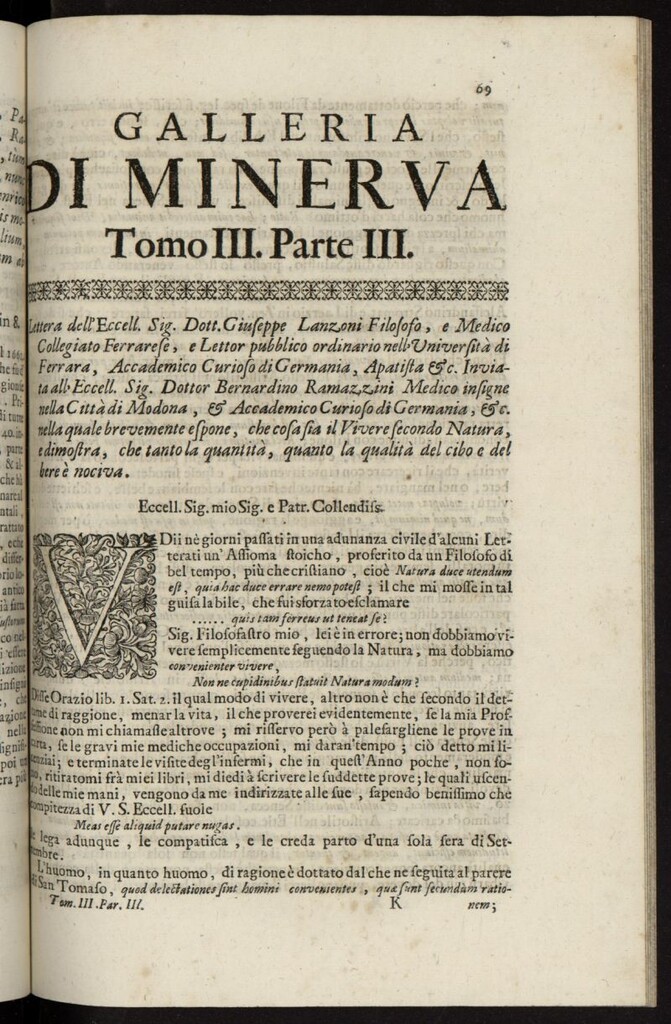 Miniatura de La Galleria di Minerva o Vero Notizie Universali de 1699-1700 tomo III, nº 3