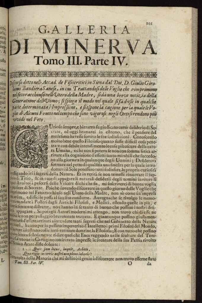 Miniatura de La Galleria di Minerva o Vero Notizie Universali de 1699-1700 tomo III, nº 4