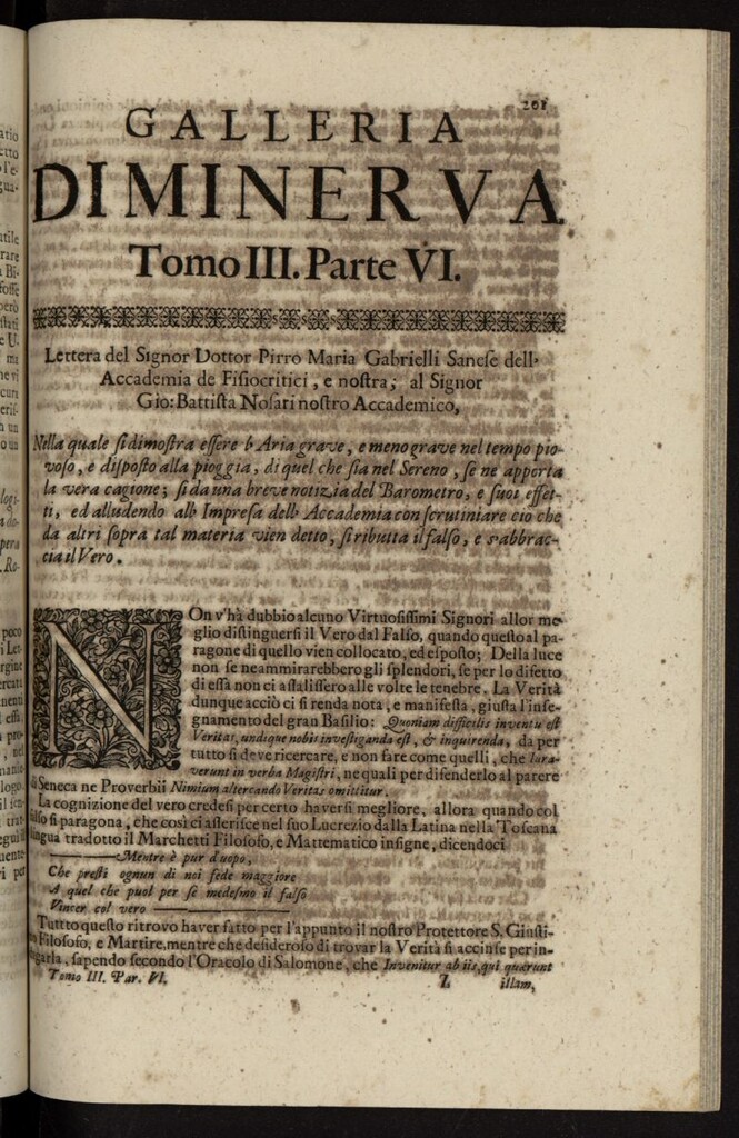 Miniatura de La Galleria di Minerva o Vero Notizie Universali de 1699-1700 tomo III, nº 6