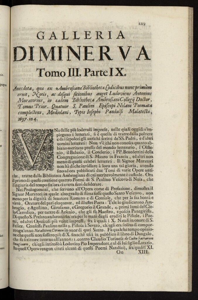Miniatura de La Galleria di Minerva o Vero Notizie Universali de 1699-1700 tomo III, nº 9