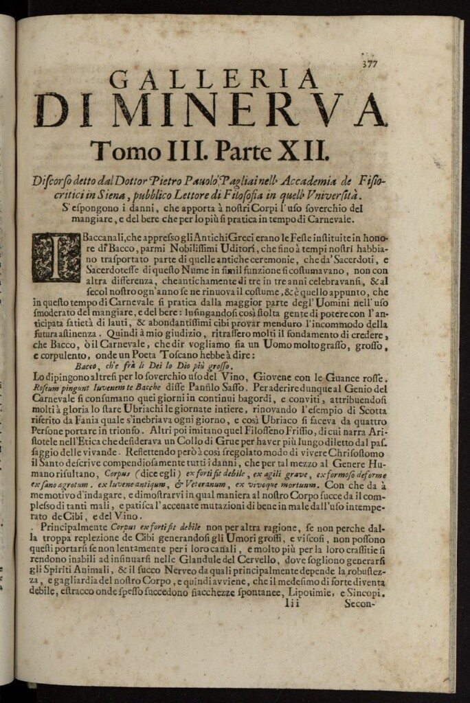 Miniatura de La Galleria di Minerva o Vero Notizie Universali de 1699-1700 tomo III, nº 12
