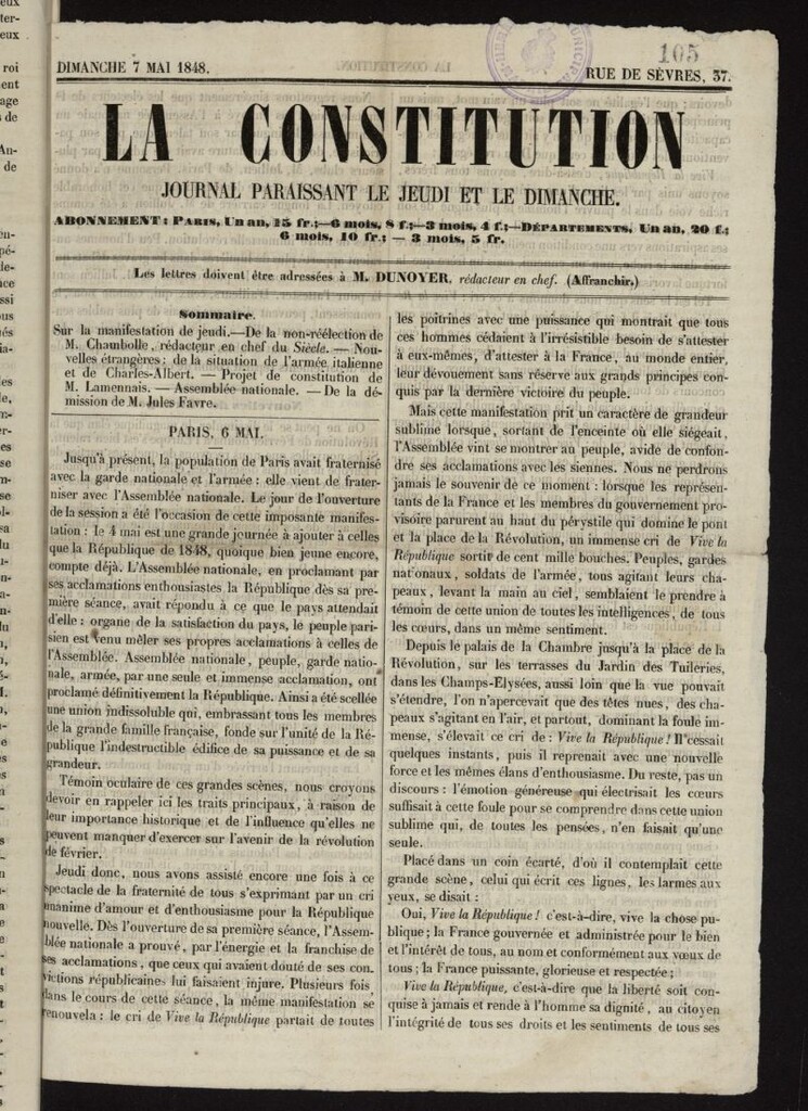 Miniatura de La Constitution del 7 de mayo de 1848