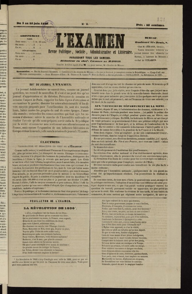 Miniatura de L´Examen del 3 al 10 de junio de 1848, nº 2