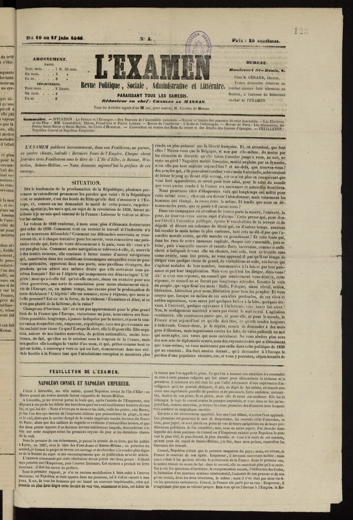 Miniatura de L´Examen del 10 al 17 de junio de 1848, nº 3