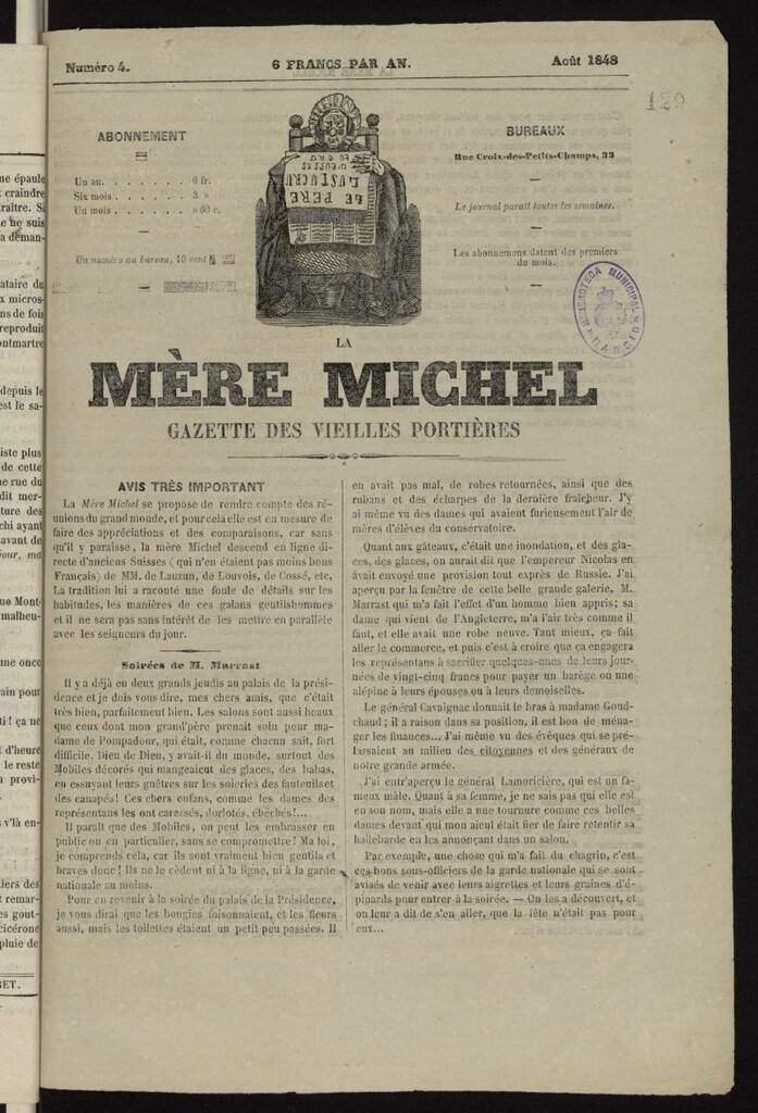 Miniatura de La Mére Michel de agosto de 1848, nº 4