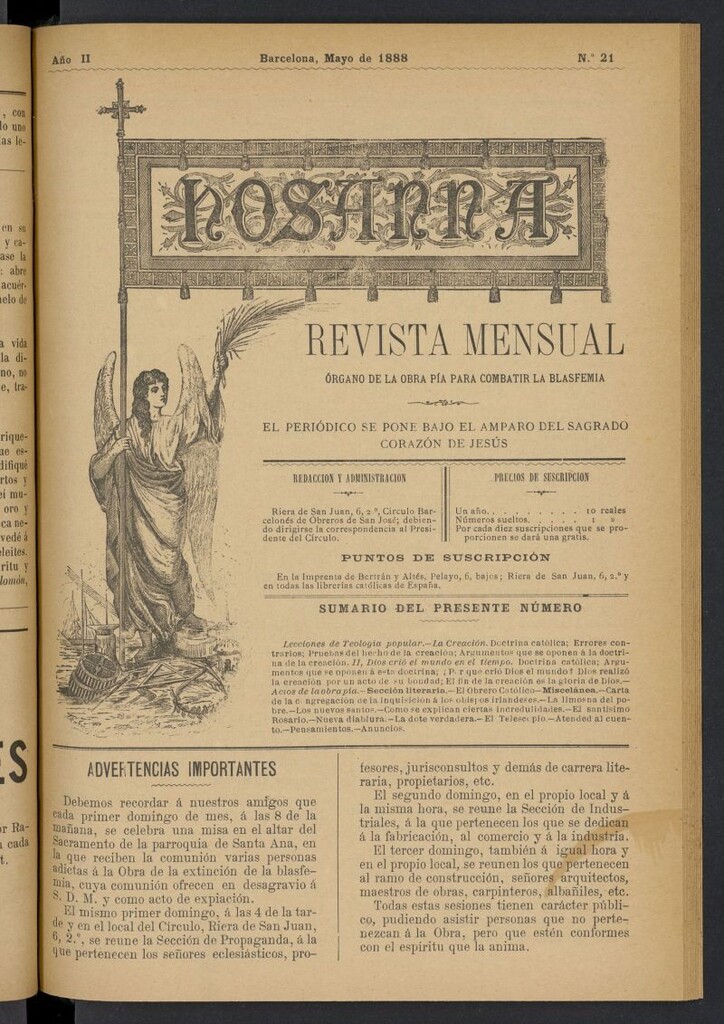 Miniatura de Hosanna de mayo de 1888, nº 21
