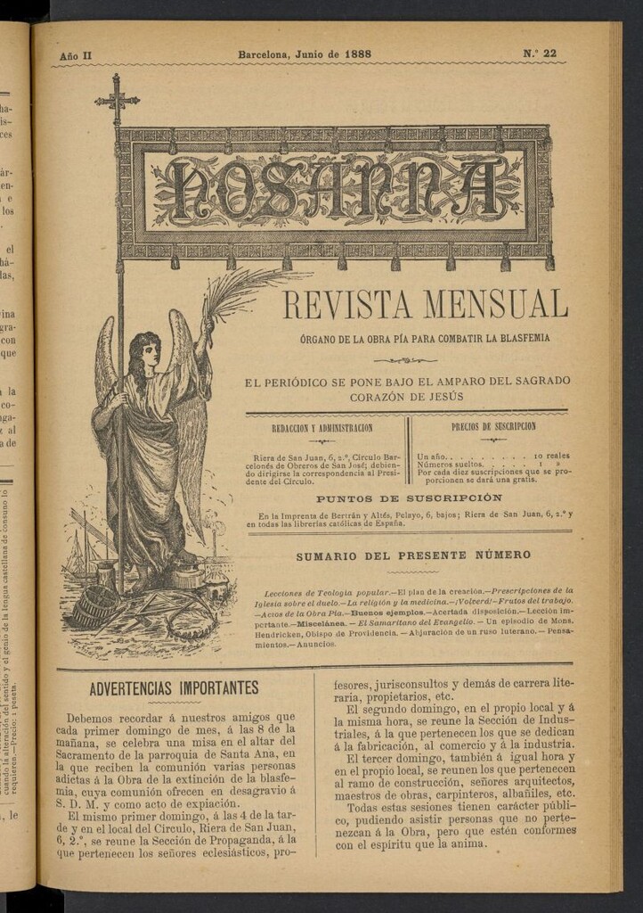 Miniatura de Hosanna de junio de 1888, nº 22