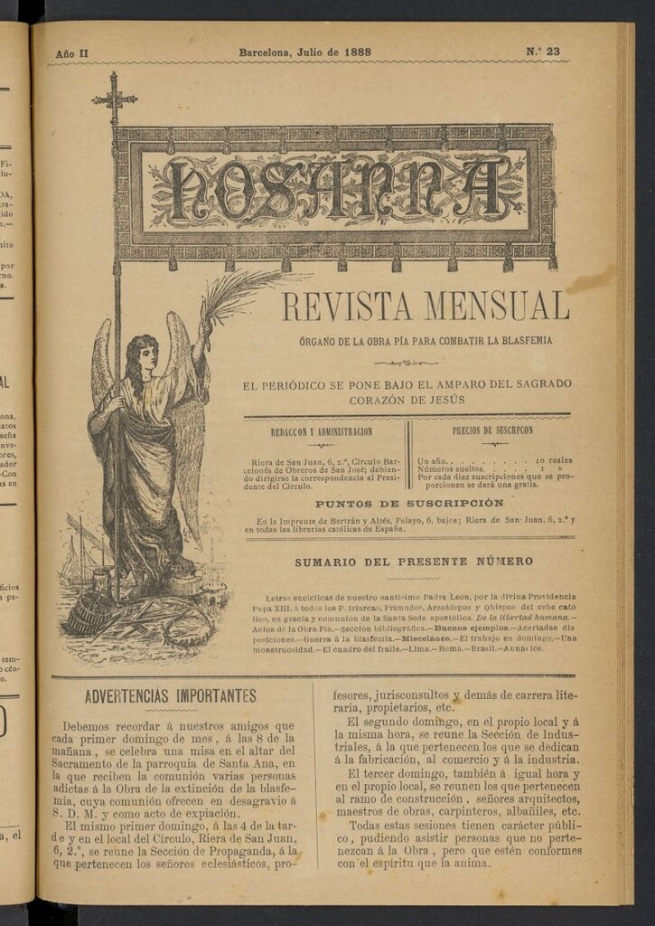 Miniatura de Hosanna de julio de 1888, nº 23