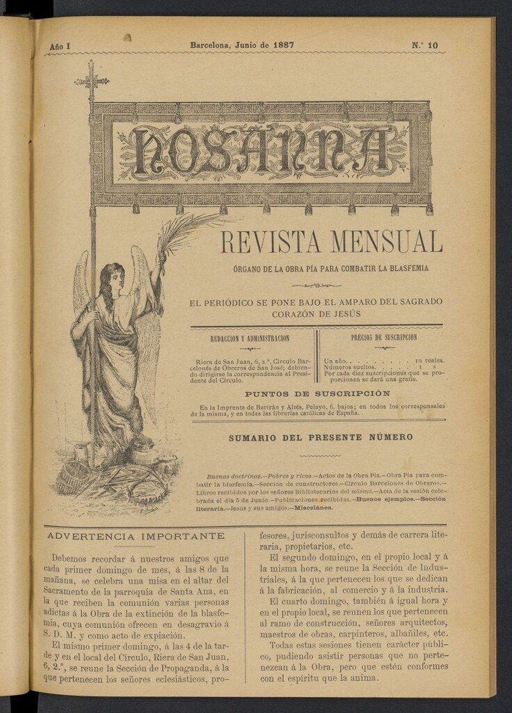 Miniatura de Hosanna de junio de 1887, nº 10