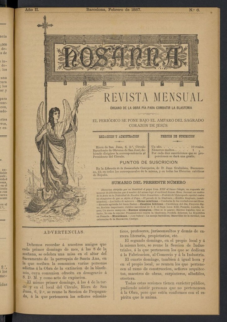 Miniatura de Hosanna de febrero de 1887, nº 6
