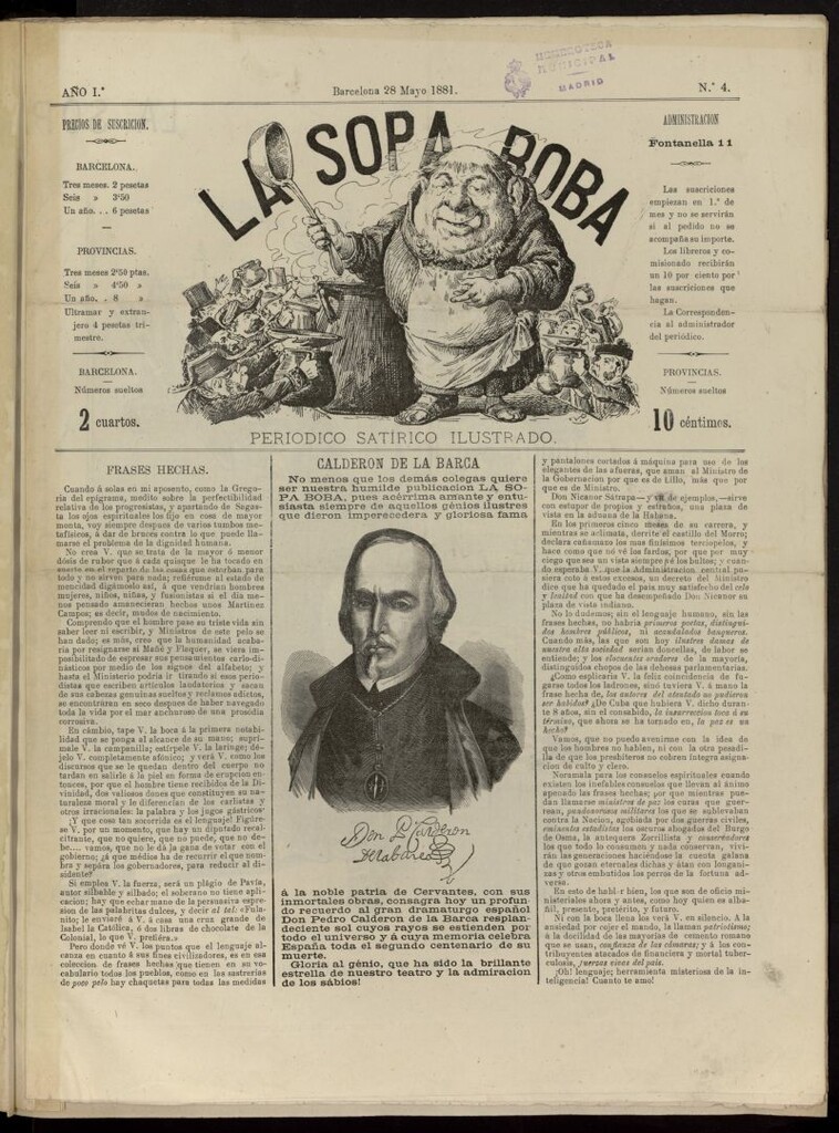 Miniatura de La Sopa Boba del 28 de mayo de 1881, nº 4