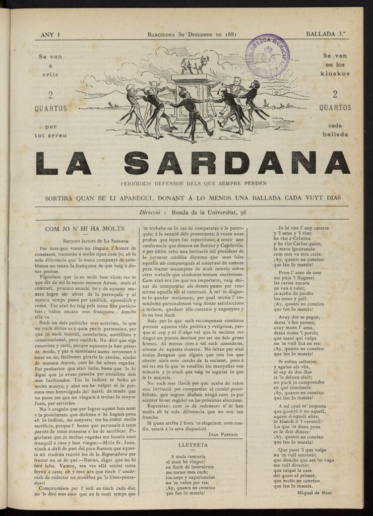 Miniatura de La Sardana del 30 de diciembre de 1881, nº 3